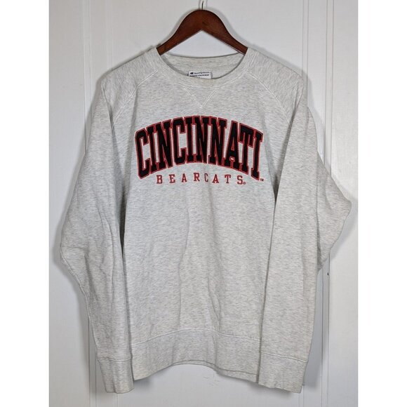Champion Cincinnati Bearcats Adult Sz Large Gray Pullover Hooded Sweatshirt UC - Picture 1 of 3